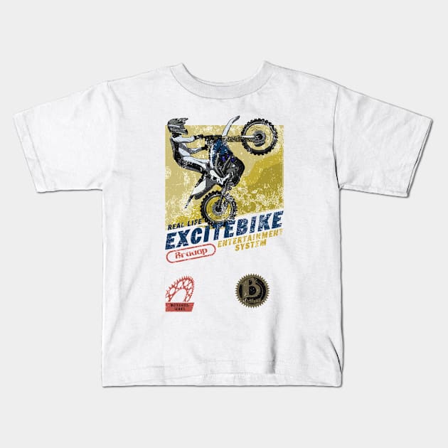 Real Life Excitebike Kids T-Shirt by BAHMcreations